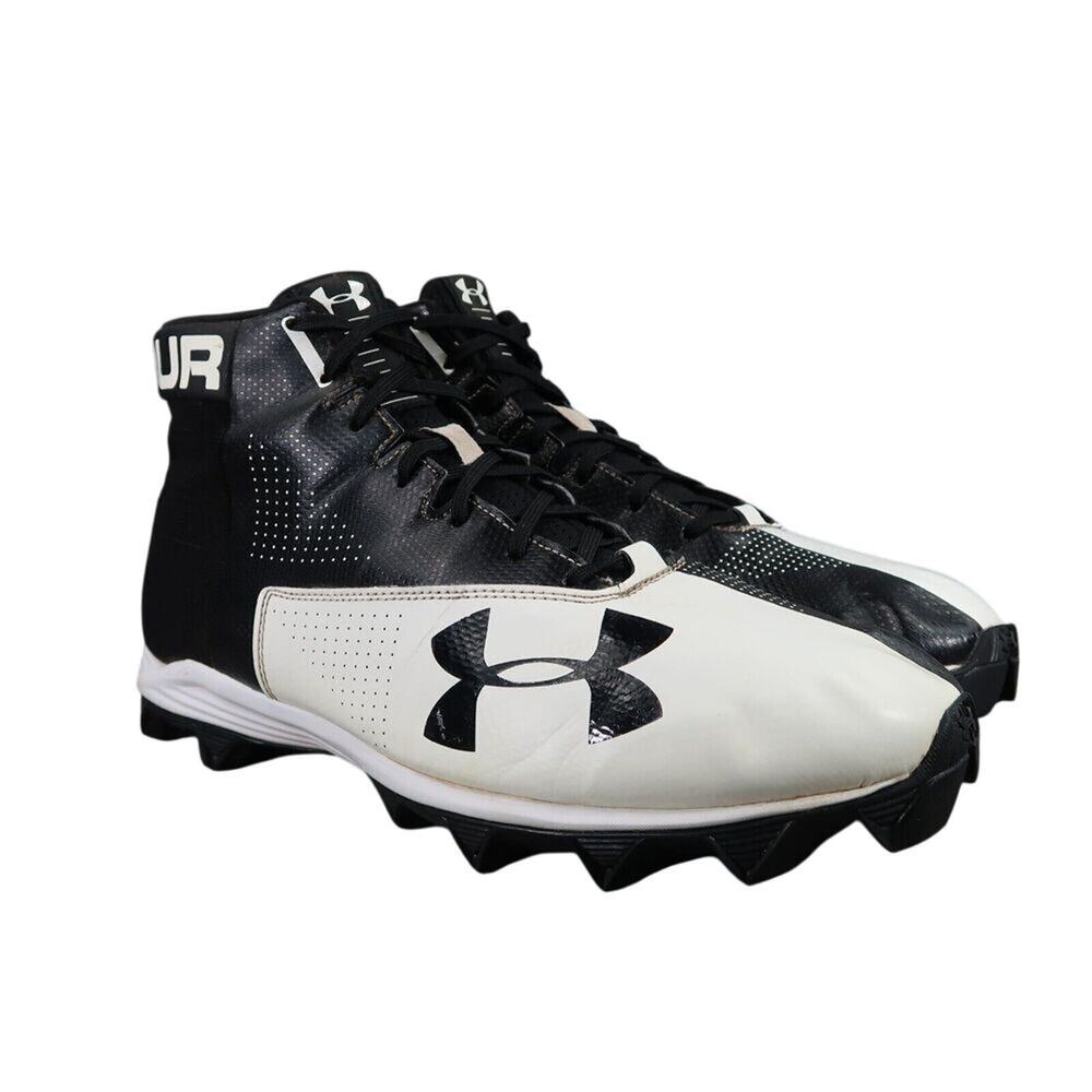 Under Armour Shoes Mens 13 Cleats Football Renegade High Top Sport Black White